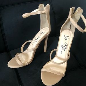 Miss Lola Strappy Nude Heels